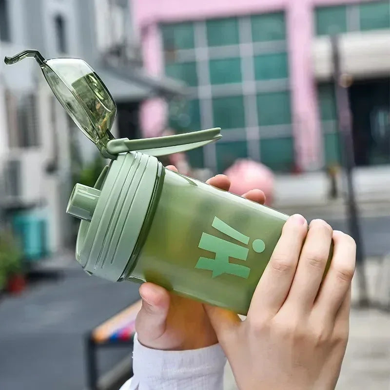 500ml Protein Powder Shaker Bottle Leak Proof Water Bottle for Gym Fitness Training Sport Shaker Mixing Cup with Scale