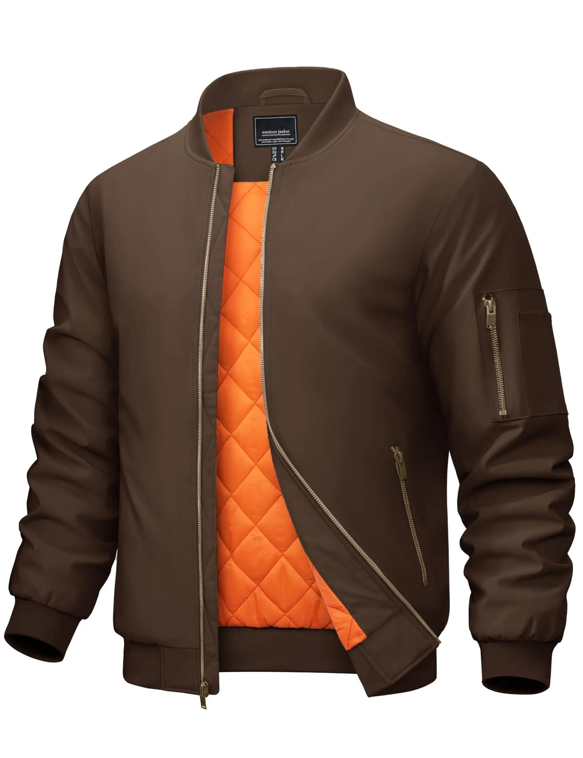 Cavva Men's Padded Windbreaker Jacket With Zipper Pockets For Travel