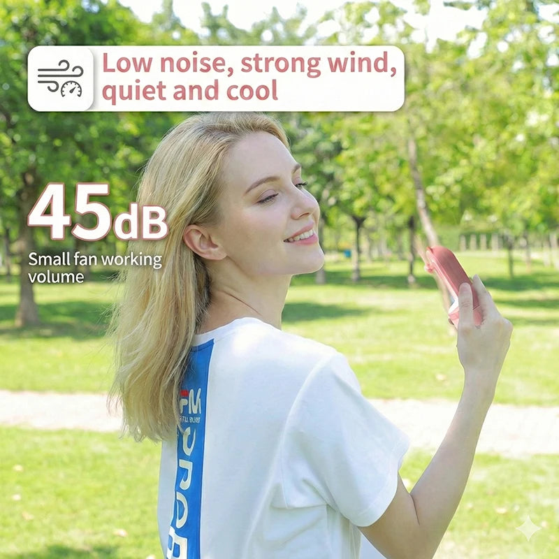 Mini handheld small fan lighting high wind outdoor silent charging fan small compact outdoor travel fan