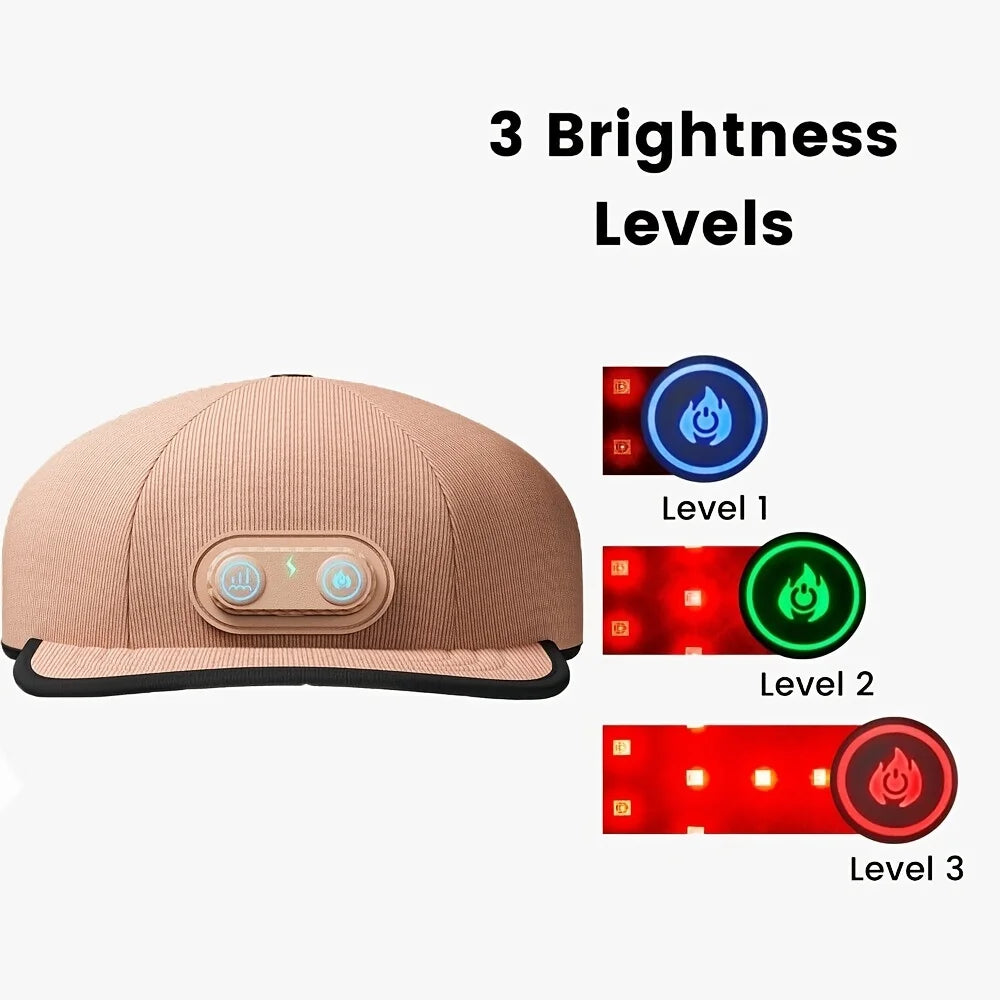 XceeFit Cordless Heating Cap With 660nm 850nm Infrared Therapy Timer