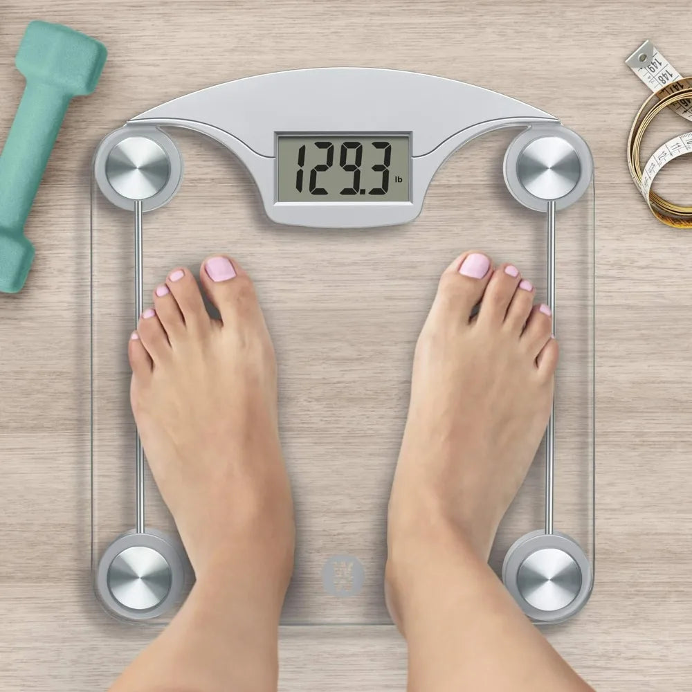 Weight Watchers Scales by Conair Bathroom Scale for Body Weight, Glass Body Scale Measures Weight Up to 400 Lbs
