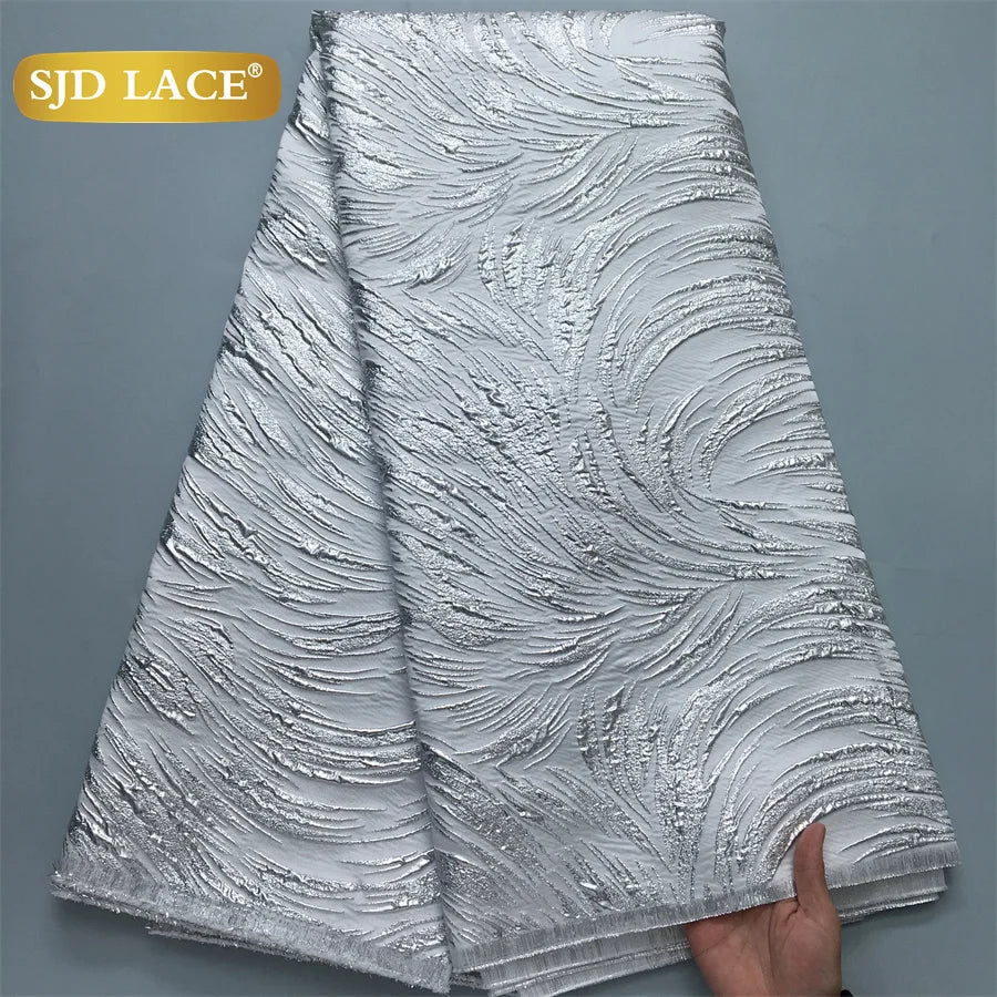 Nigerian Brocade Lace Damask Fabrics African Jacquard For Women Dresses
