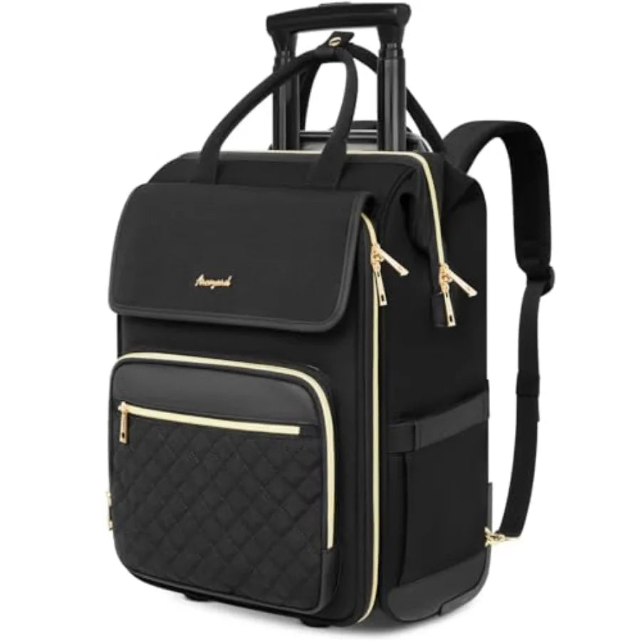 Rolling Laptop Backpack With Wheels 2 In 1 Travel Carrier