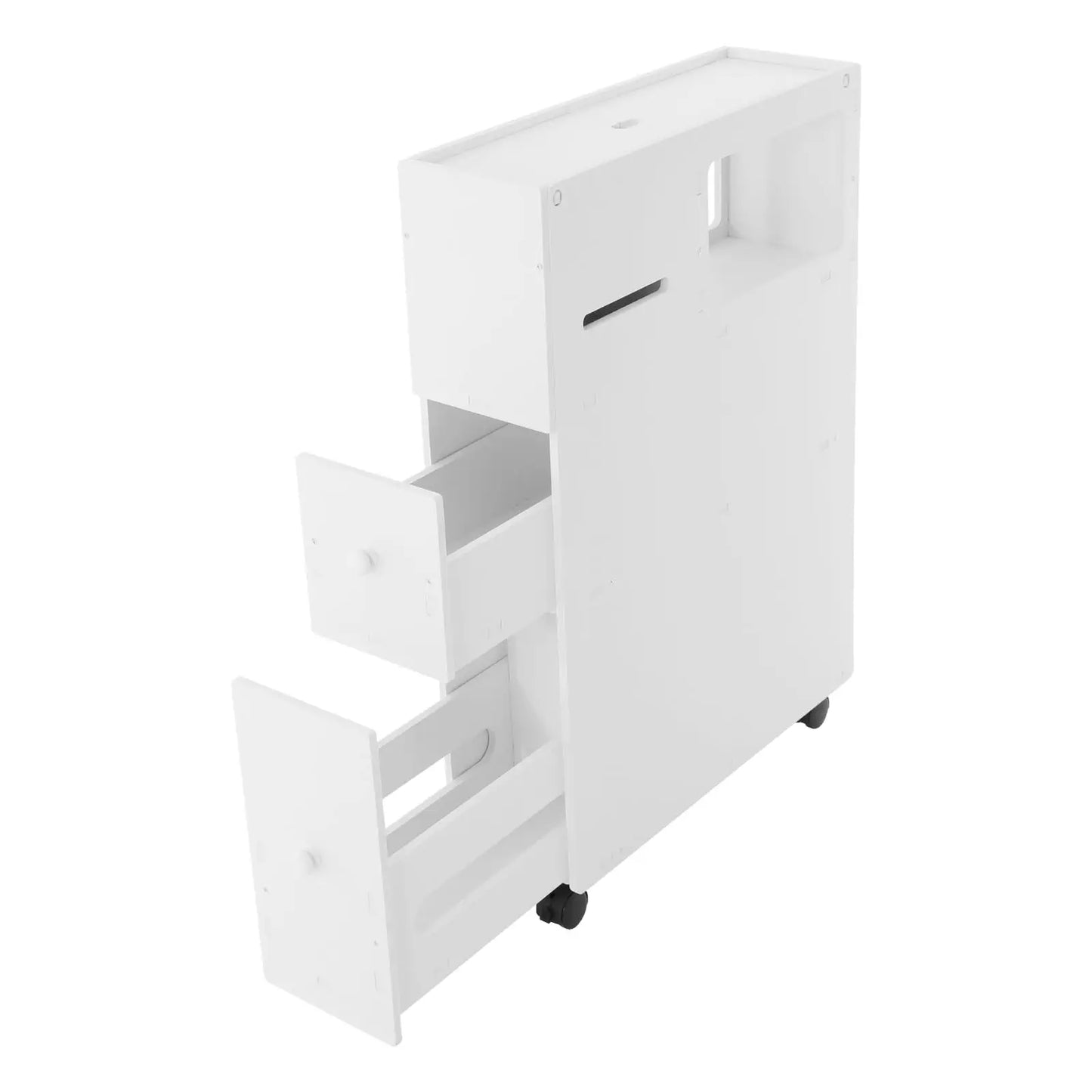 Bymaocar Toilet Slim Bathroom Storage Cabinet With Wheels And Drawers