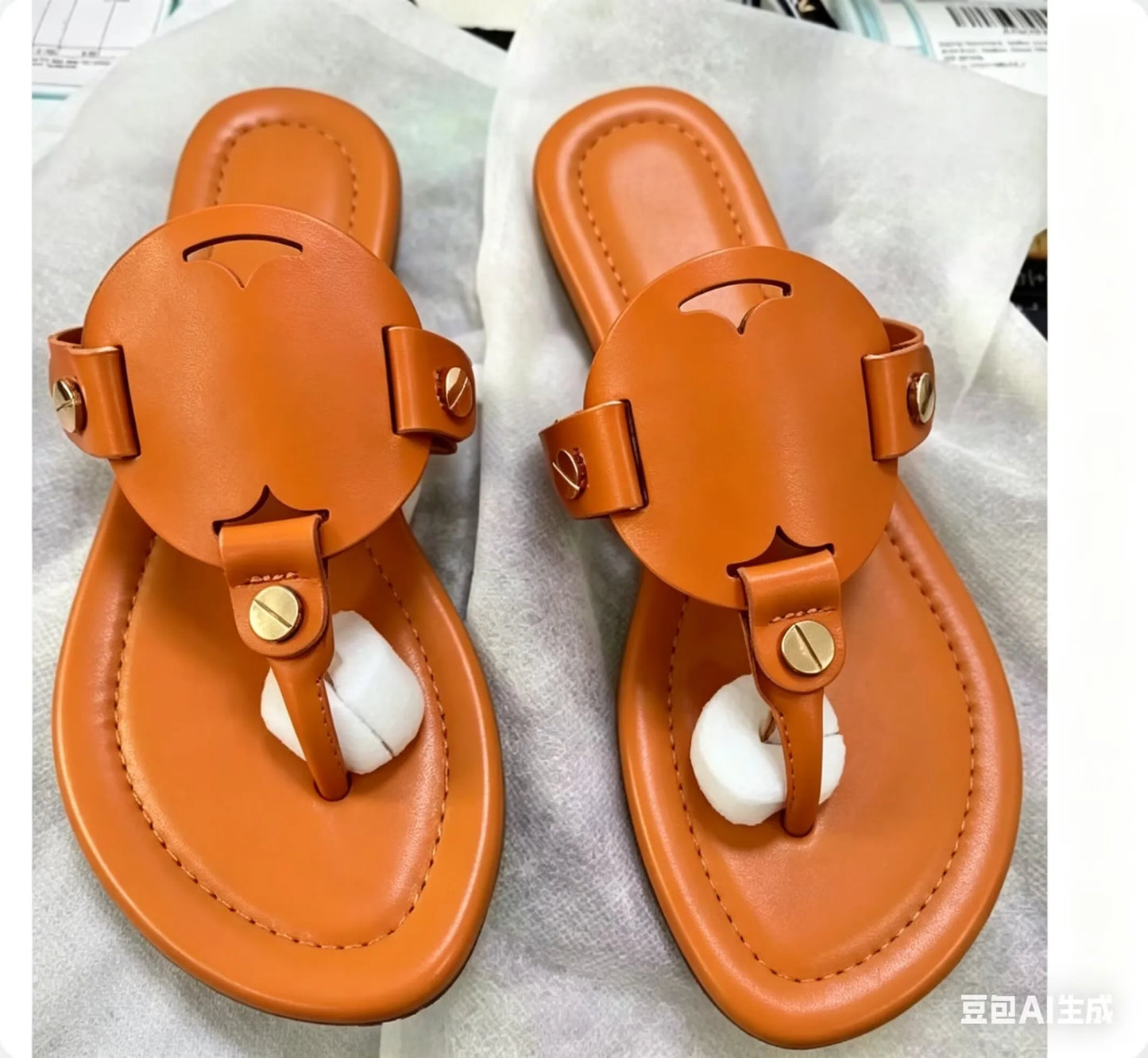 Women's Flat Sandals Summer Fashion Slip-On Slippers Square Toe Open-Toe Design, Suitable for Everyday Women Wear Flat Slippers