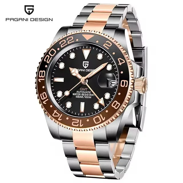 PAGANI DESIGN GMT Men's Luxury Sapphire Automatic Mechanical Watch