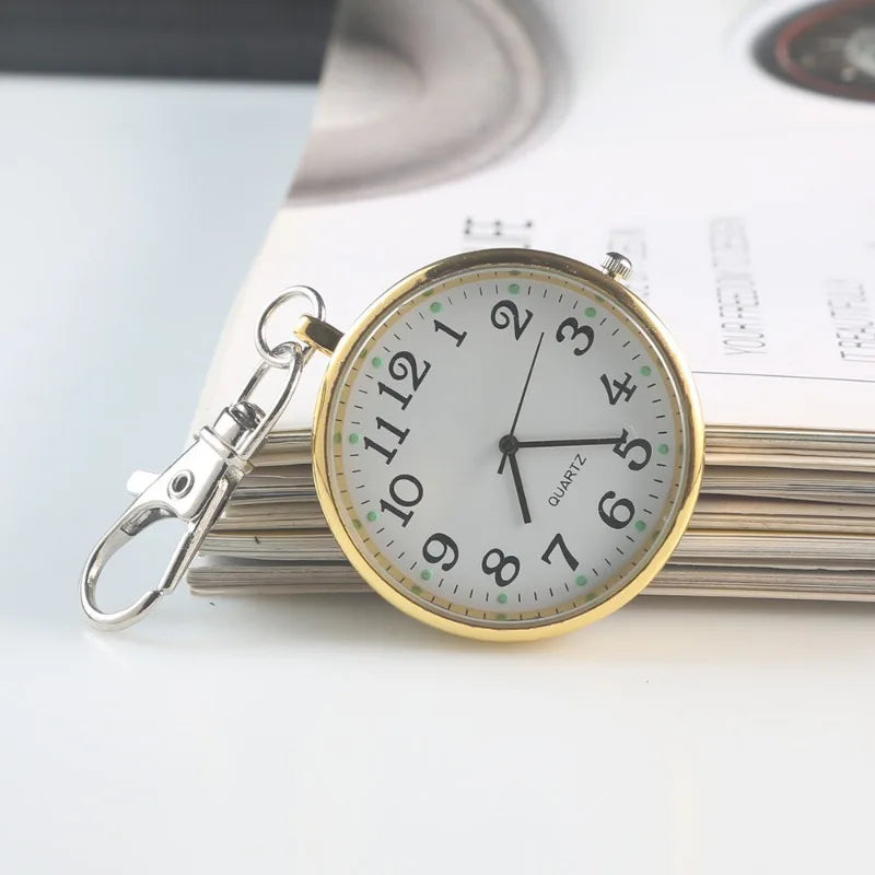Tiny Cute Quartz Pocket Watch With Keyring For Nurses Doctors