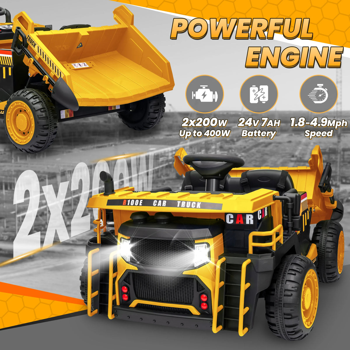 JOYRACER Electric Ride On Dump Truck With Remote Control