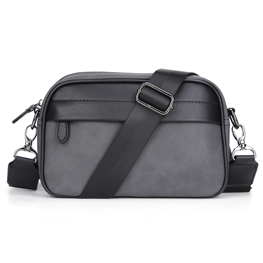 APWIKOGER Leather Fashion Crossbody Bag For Men Casual Business Sling
