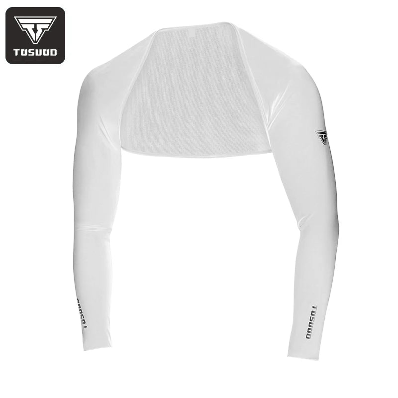 Men’s Ice Silk Sun Protection Shawl Arm Sleeves, UPF 50+ UV Block Integrated Cycling Arm Cover