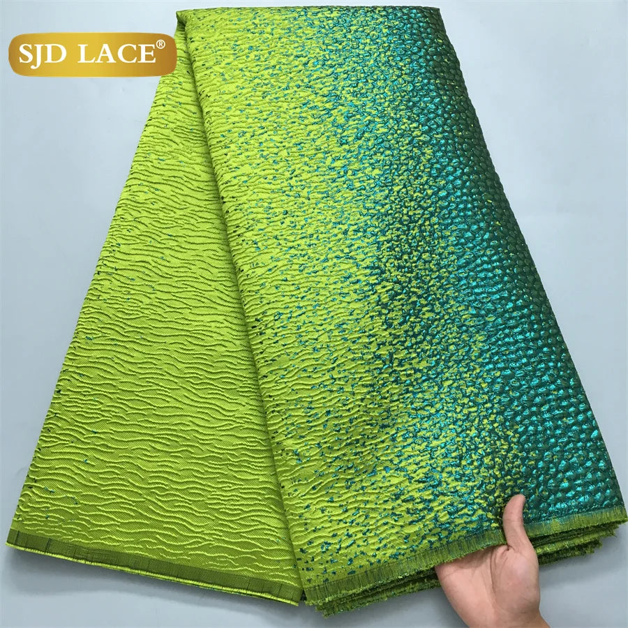 Nigerian Brocade Lace Damask Fabrics African Jacquard For Women Dresses