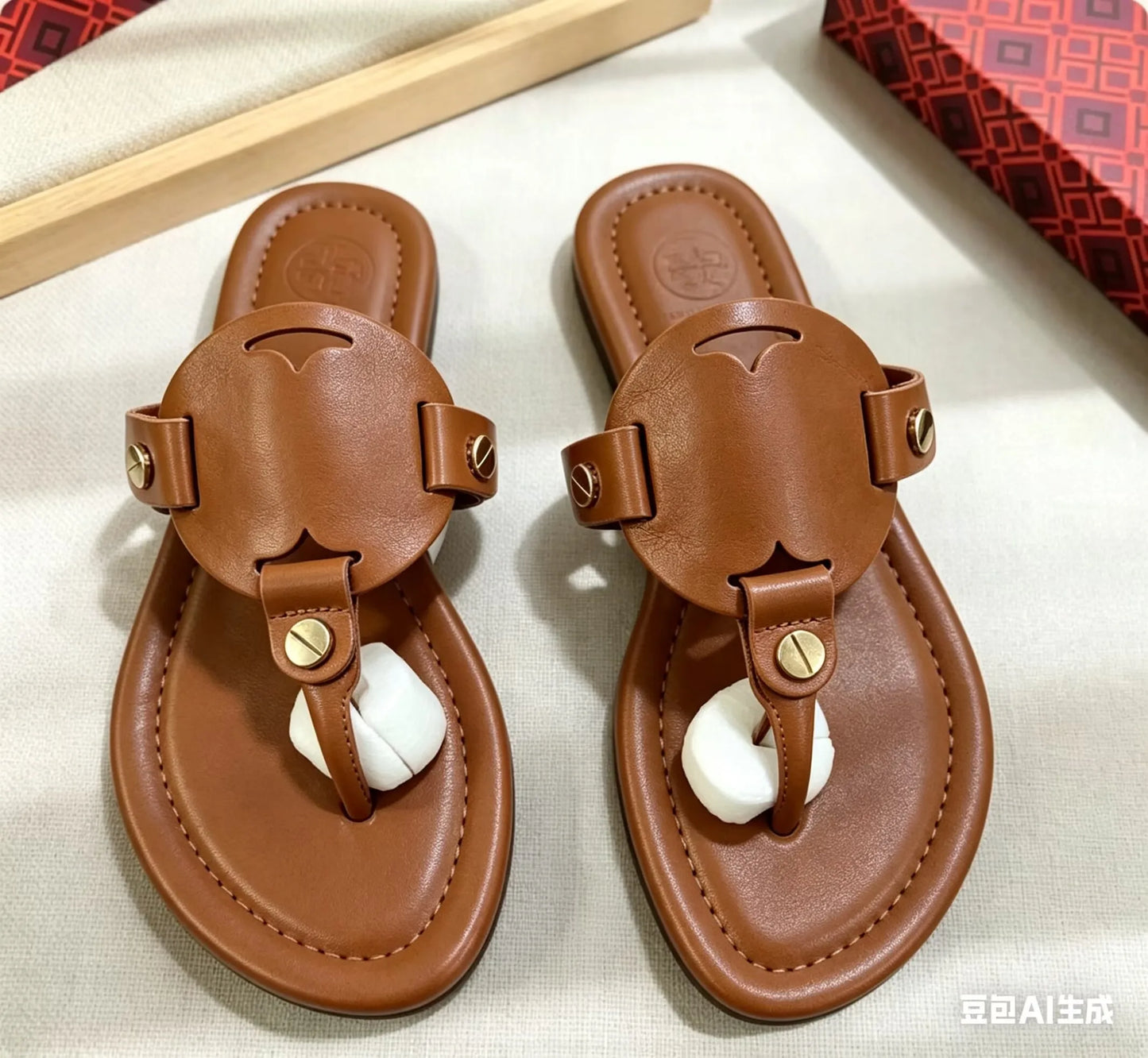 Women's Flat Sandals Summer Fashion Slip-On Slippers Square Toe Open-Toe Design, Suitable for Everyday Women Wear Flat Slippers