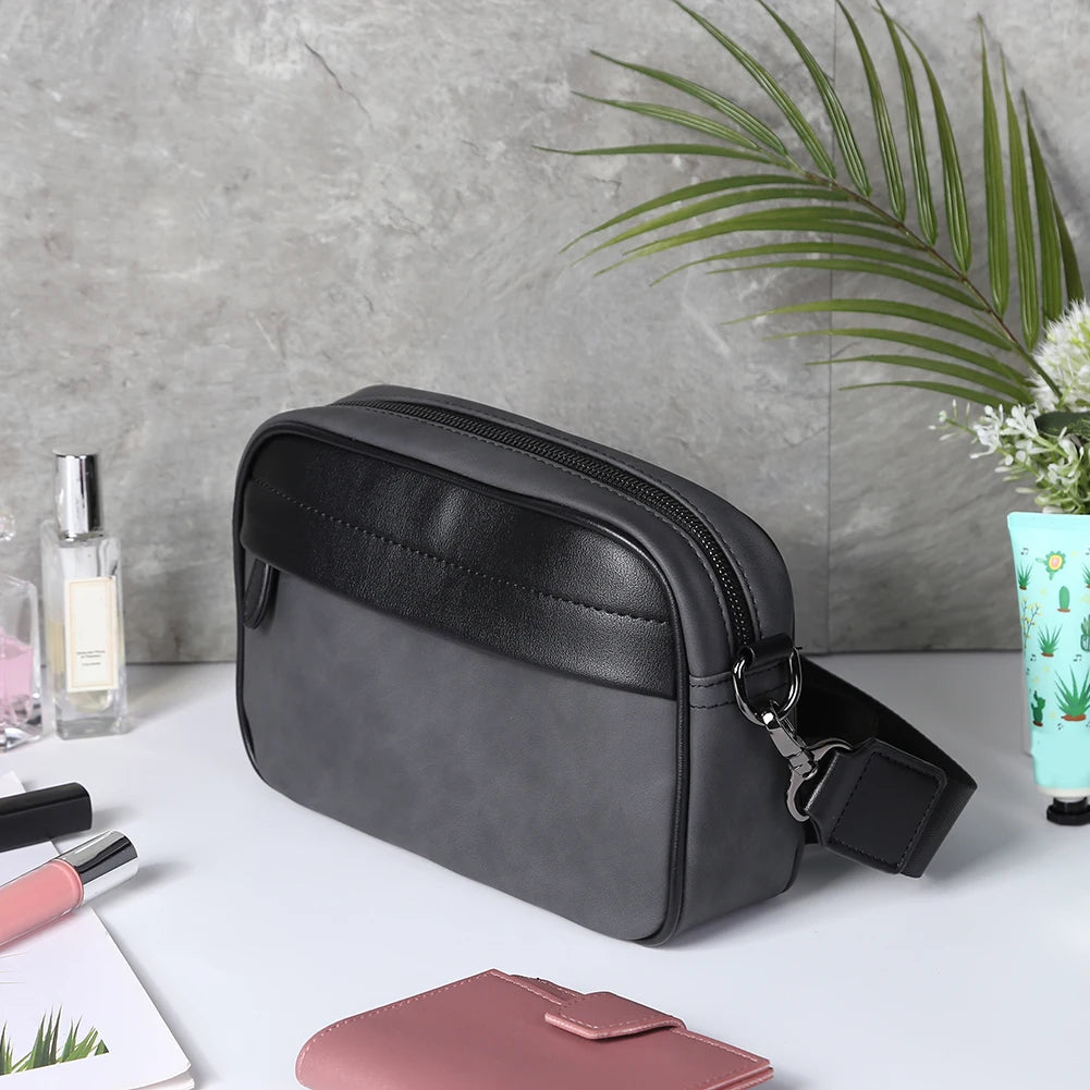 APWIKOGER Leather Fashion Crossbody Bag For Men Casual Business Sling
