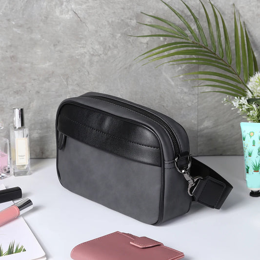 APWIKOGER Leather Fashion Crossbody Bag For Men Casual Business Sling