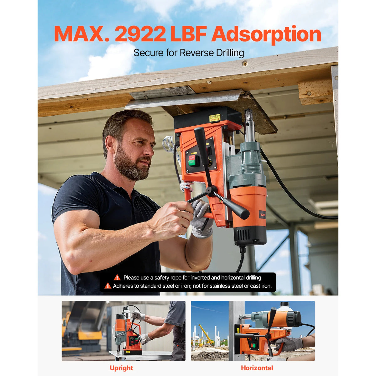 SucceBuy Portable Magnetic Drill Press for Metal Surface Drilling