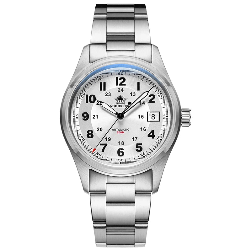Addiesdive Automatic Watch Mens 200m Luminous Sapphire Glass