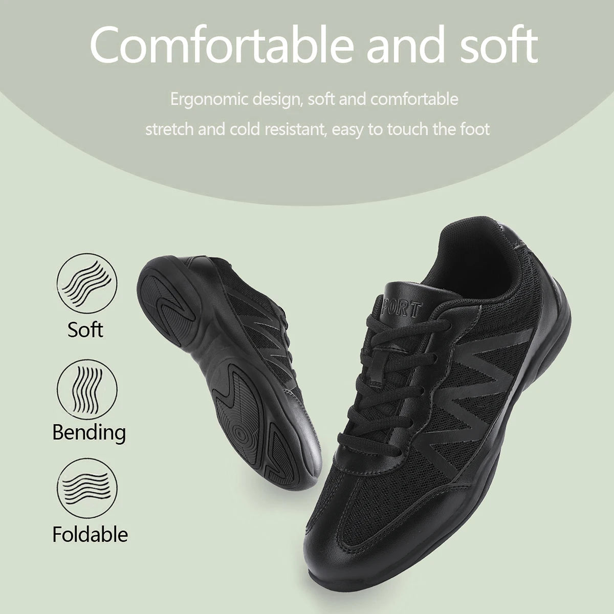 New Cheerleading Shoes Children's Dance Shoes Competitive Aerobics Shoes Fitness Shoes Women's White Jazz Sports Shoes 2105