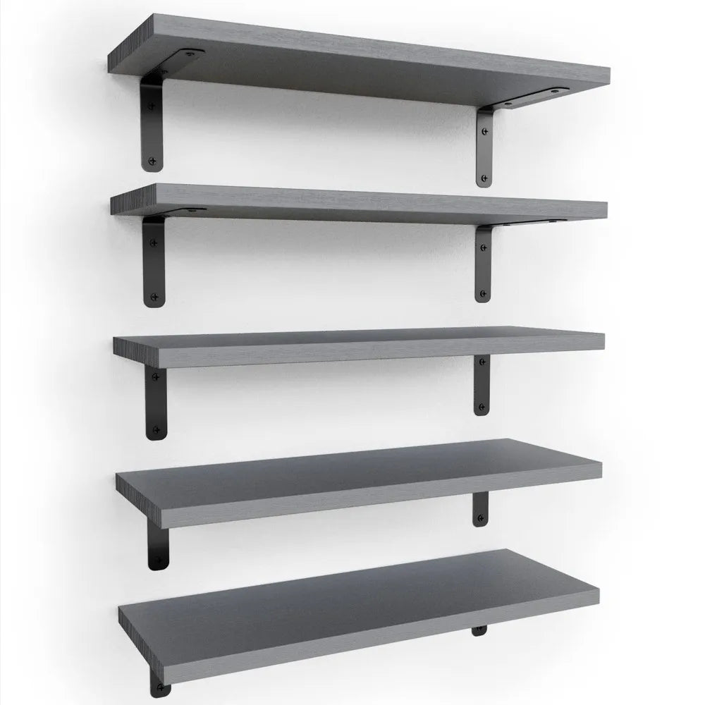 Rustic Floating Wall Shelves Wooden Storage Decorative Shelf