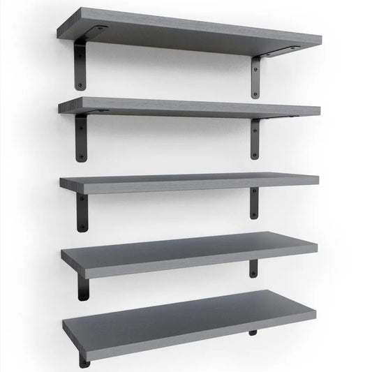 Rustic Floating Wall Shelves Wooden Storage Decorative Shelf