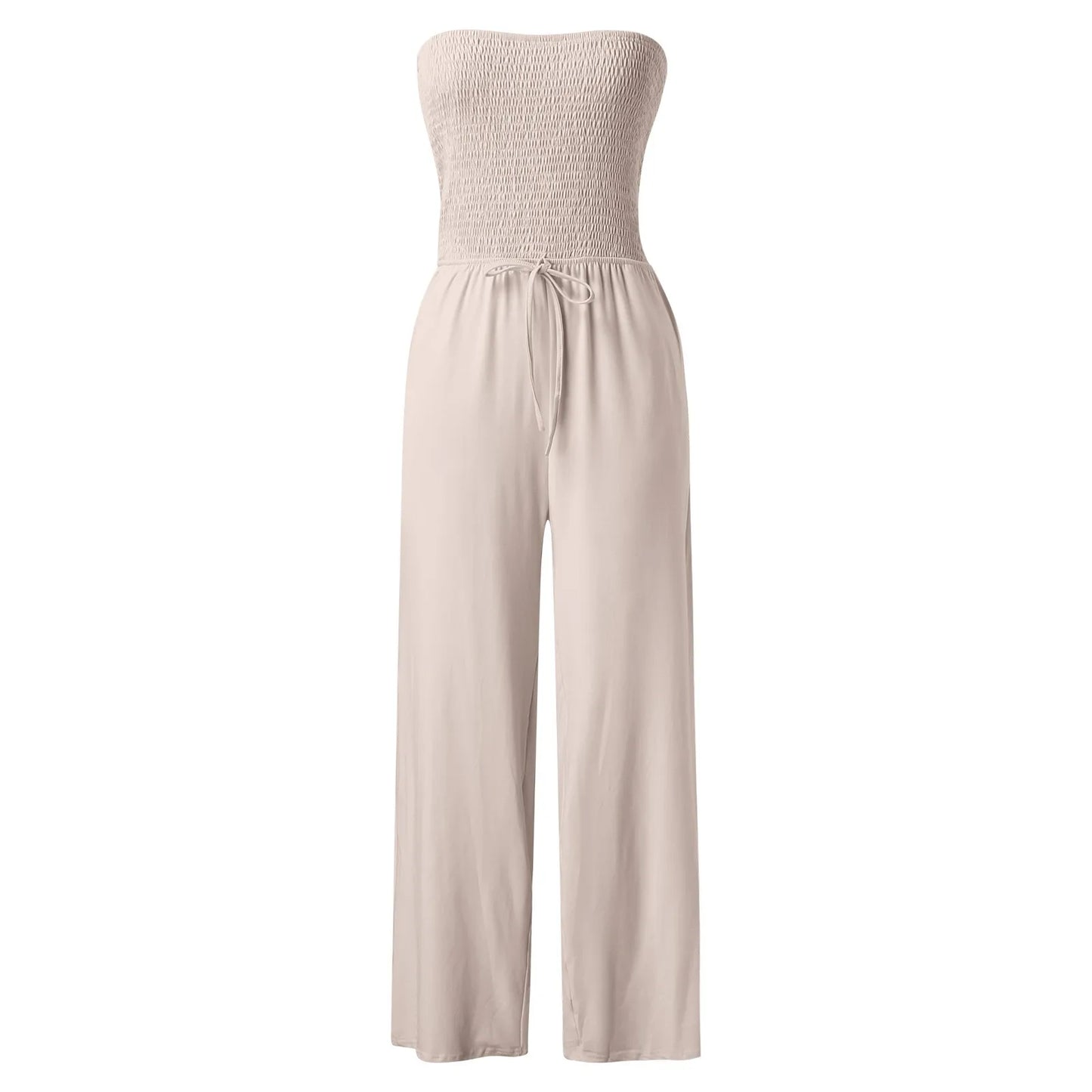 ZOMAXIUJEE CN Sexy Strapless Jumpsuit Women Ruched Lace Romper