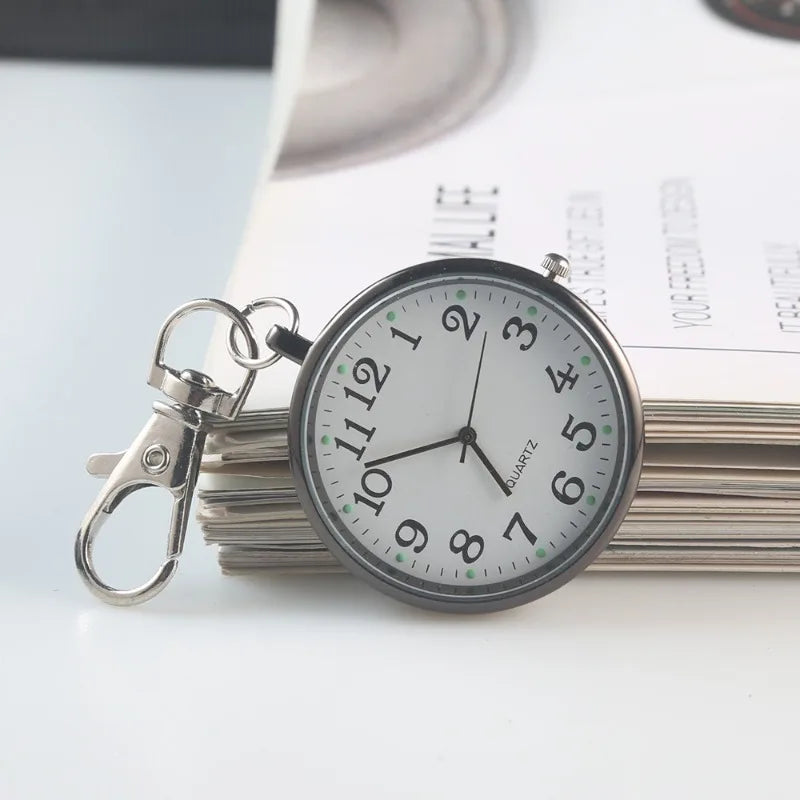 Tiny Cute Quartz Pocket Watch With Keyring For Nurses Doctors