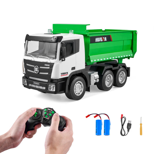 SucceBuy RC Dump Truck 9-Channel Remote Model Car Toys Bulldozer Engineering Vehicle for Toddlers Kids Christmas Birthday Gifts