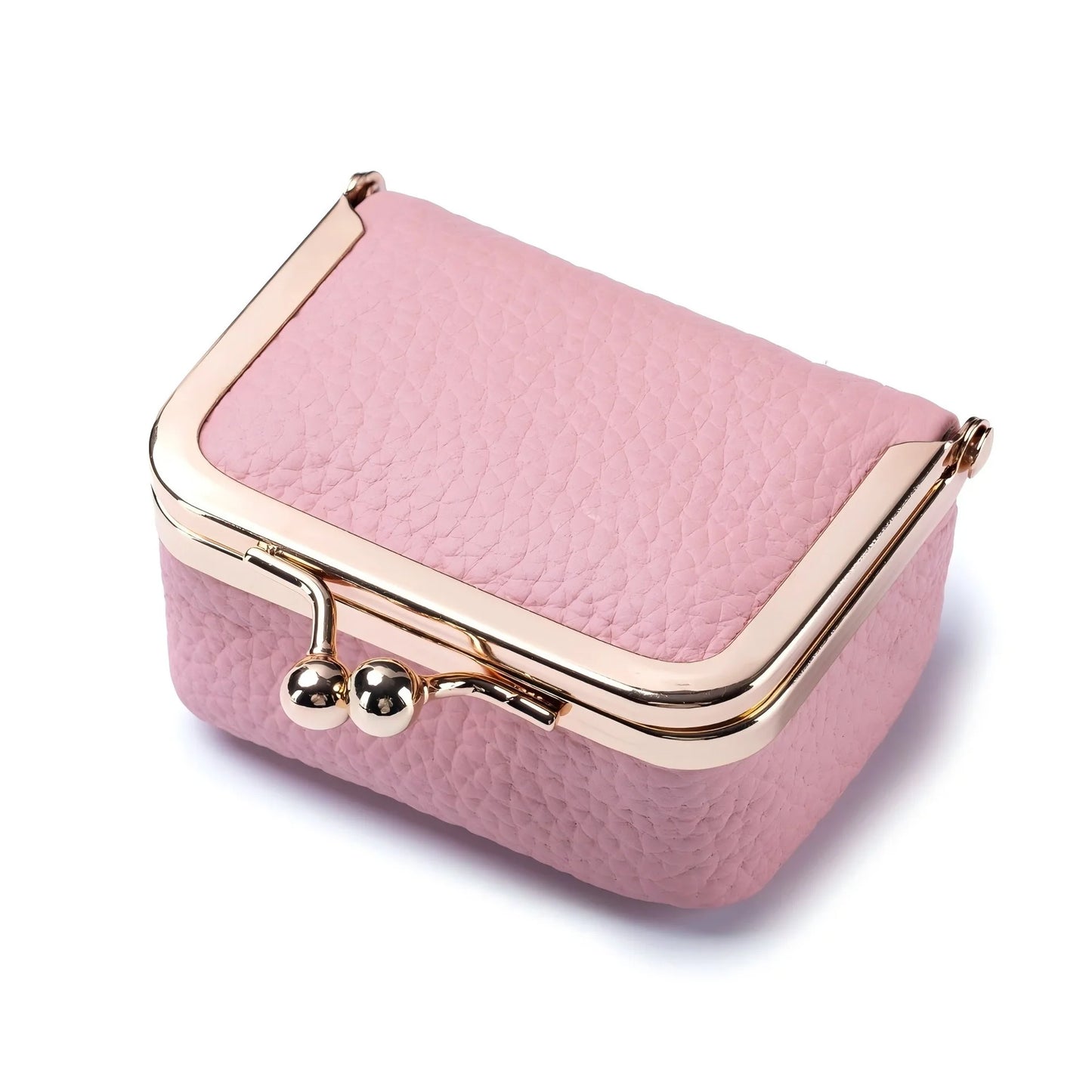 Mini Leather Coin Purse With Gold Clasp For Women Jewelry And Earphone Pouch
