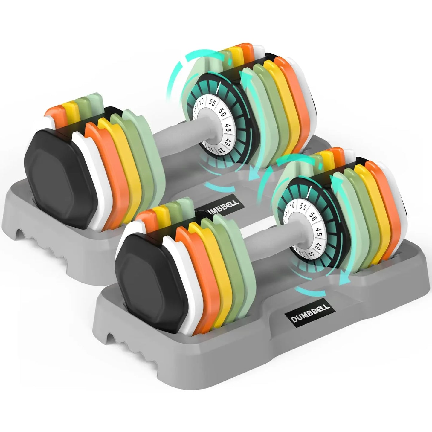Adjustable Dumbbells Set 25 And 55 Lbs Pair For Strength Training