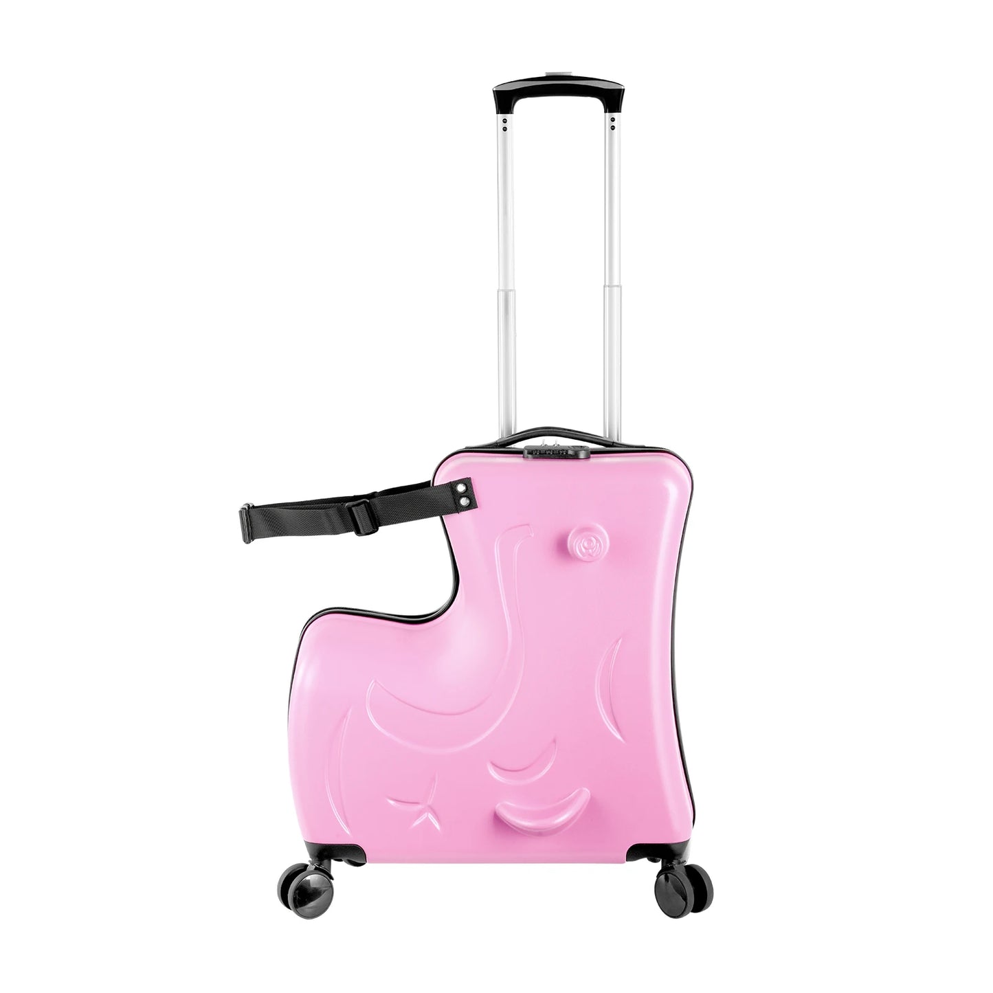 22Inch Kids Ride-On Luggage, 55.8x50x25cm Carry-On Suitcase with Upgraded Matte Finish, Children‘S Travel Suitcase with Adjustable Safety Belt & Silent 360-Degree Spinner Wheels, Toddler Ride-On Trolley for Airplane Travel