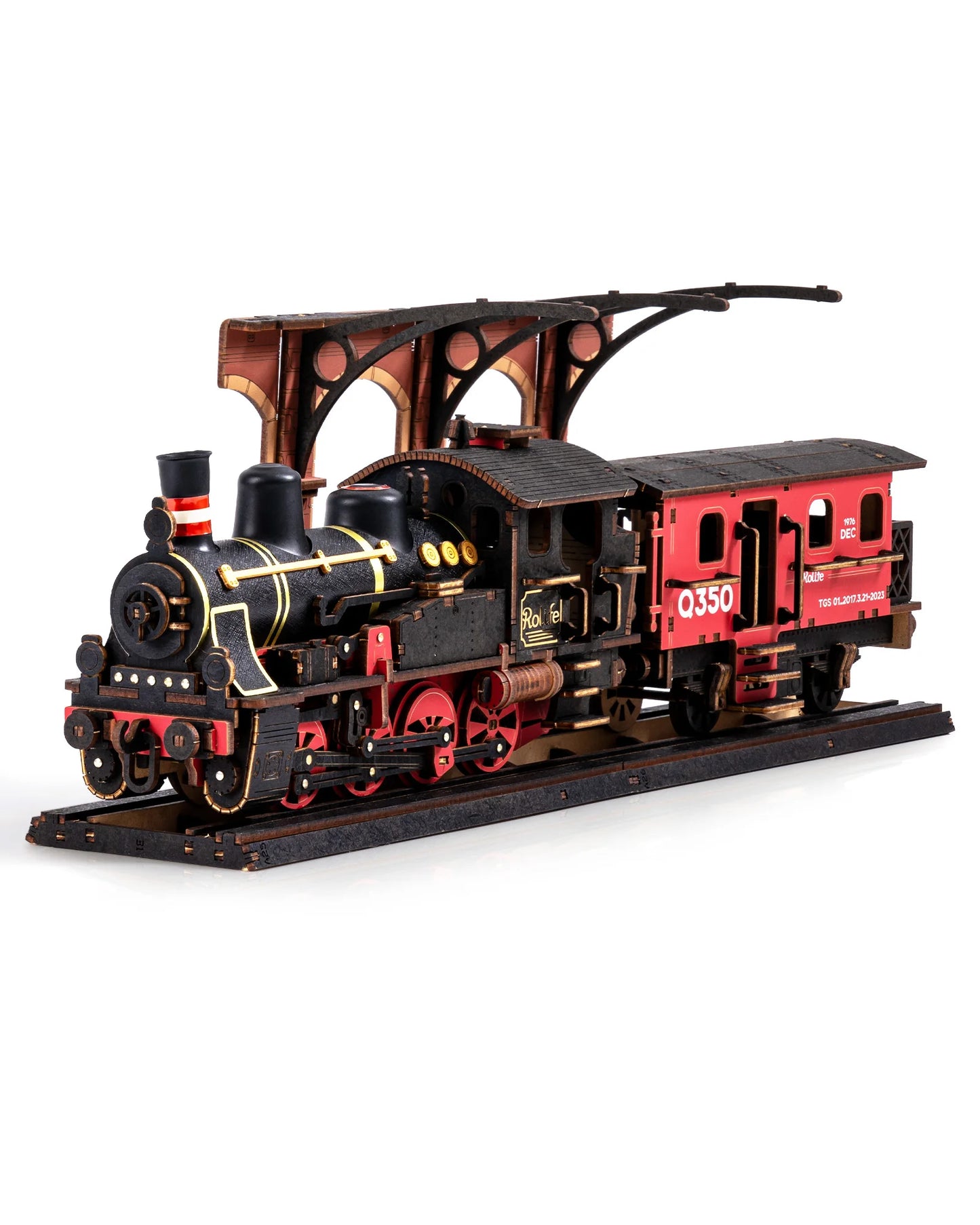 Robotime Steam Train Model Kits 3D Wooden Puzzles Home Decor Craft Gifts for Adults Men Boys Girls