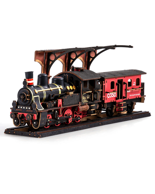 Robotime Steam Train Model Kits 3D Wooden Puzzles Home Decor Craft Gifts for Adults Men Boys Girls
