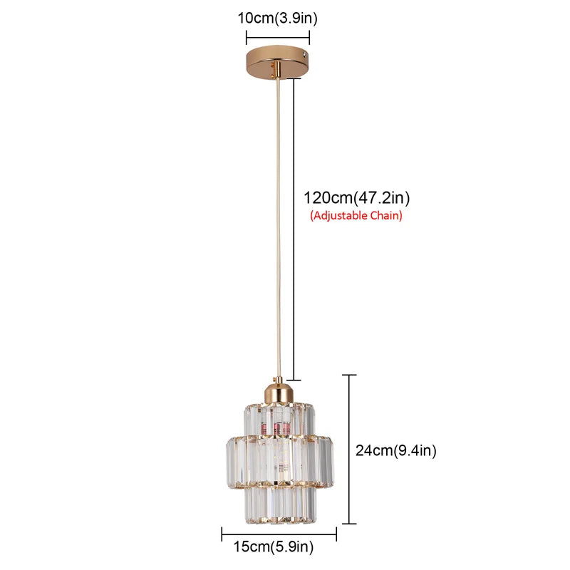 GreeLustr Crystal LED Chandelier Modern Pendant Ceiling Lamp