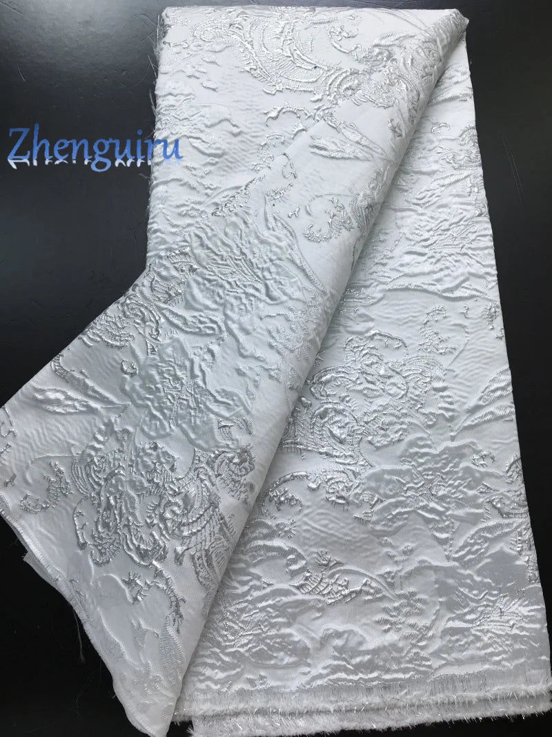 Zhenguiru Navy Blue African Brocade Lace Fabric