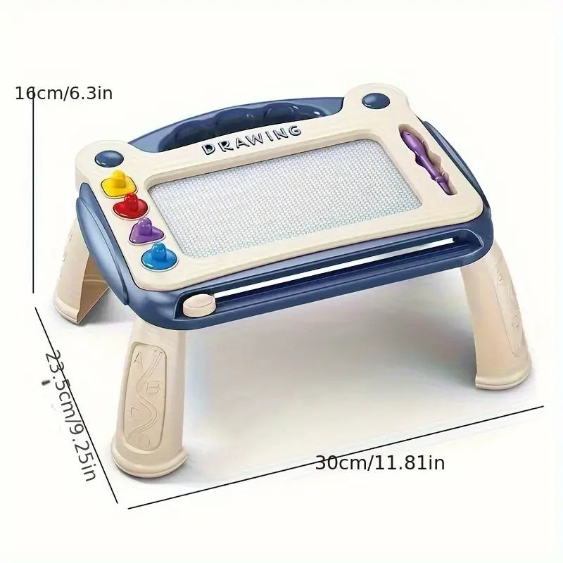 Toddler Magnetic Drawing Table Board, Erasable Kids Graffiti Writing Sketch Pad with Stamps & Pen, Portable Educational Drawing Toy, Perfect Children Holiday Birthday Gift