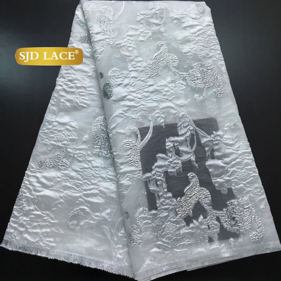 Nigerian Brocade Lace Damask Fabrics African Jacquard For Women Dresses