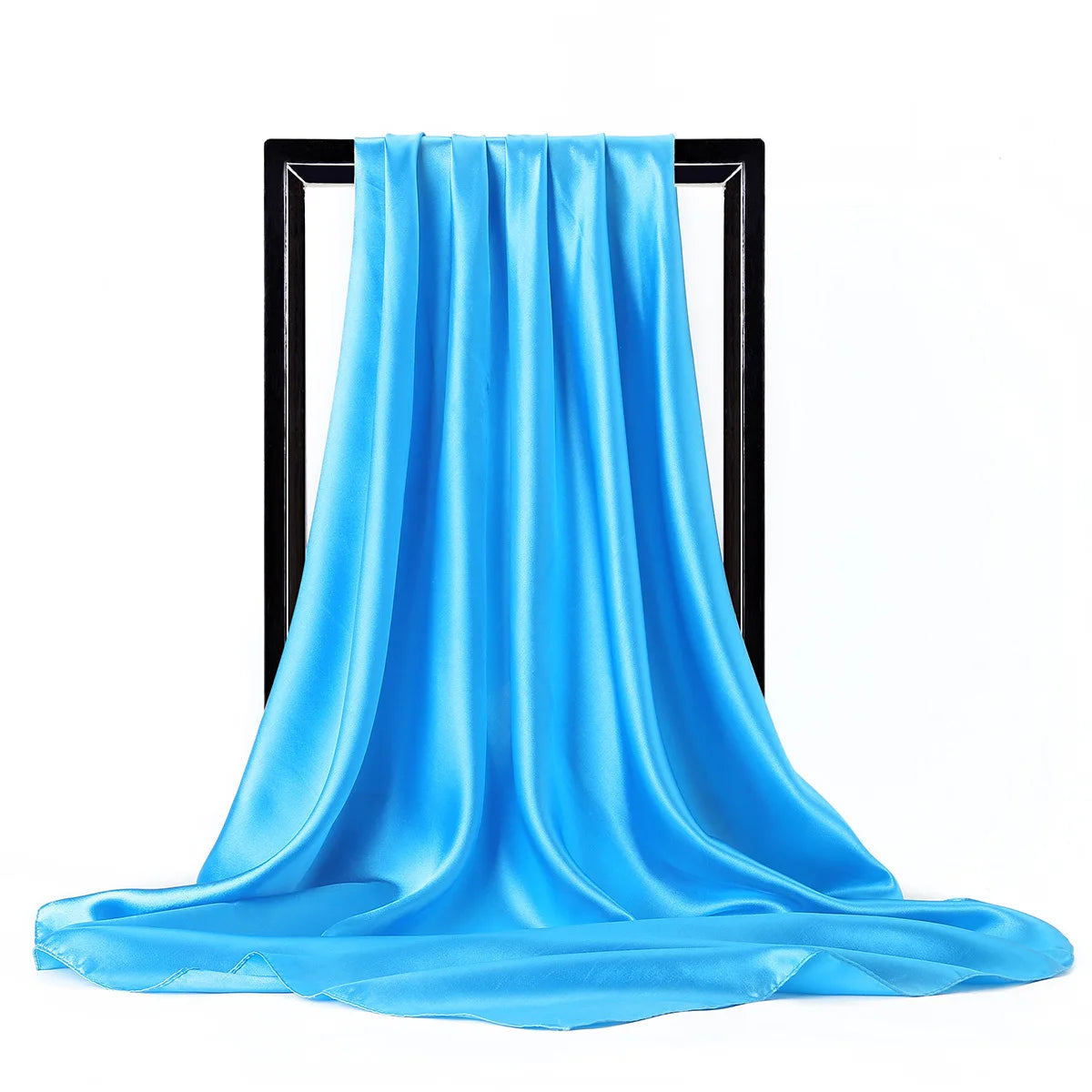 JTVOVO Silk Hijab Scarf Women Satin Solid Bandana Shawl