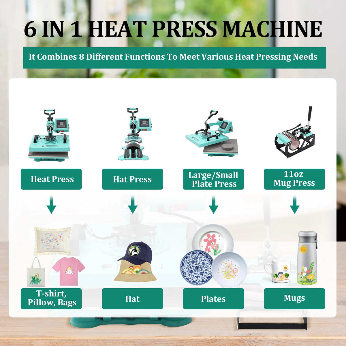 HiMISS Multifunction Swing Away Sublimation Heat Press Machine