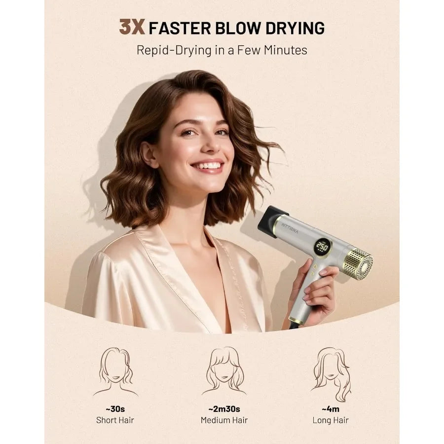 TLXT Voltage Travel Hair Dryer With Diffuser 2000W Ionic