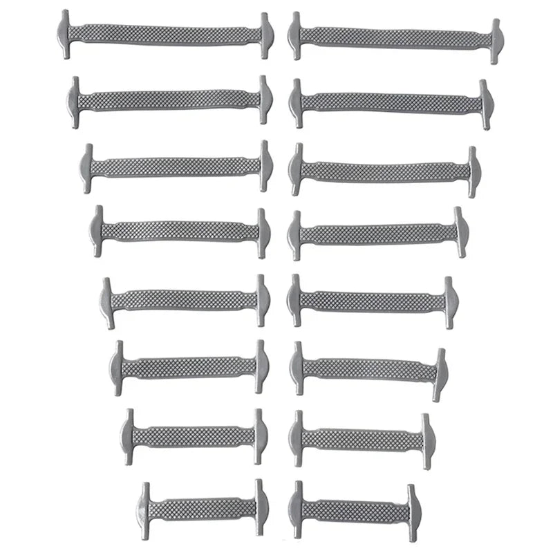 New 16Pcs Elastic Shoe Laces All Sneakers Silicone Stretch Shoelaces Unisex Fashion No Tie Shoelace Rubber Band Shoelaces