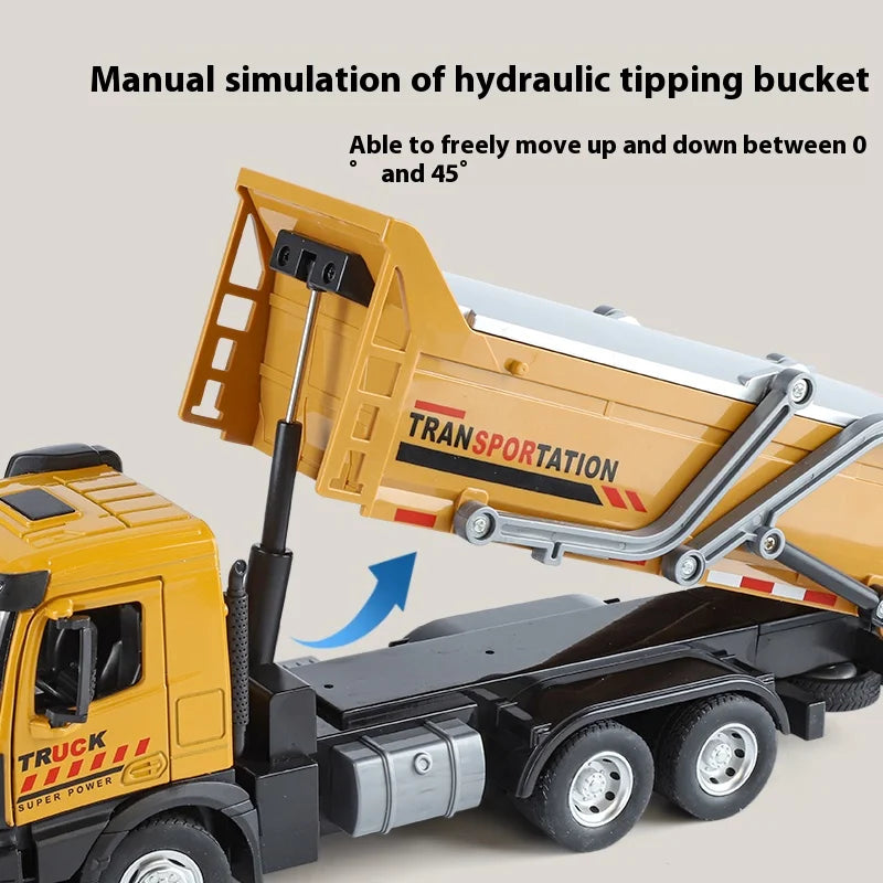 Diecast Dump Truck Model With Lights And Sounds Toy