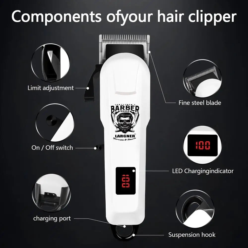 Largner Hair Clipper And Shaver With Ceramic T Blade And 8 Guide Combs