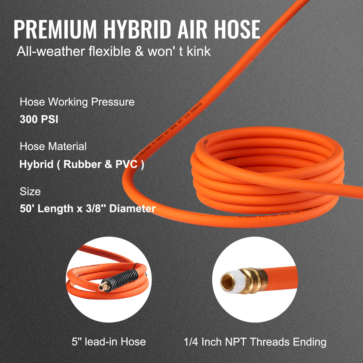 SucceBuy Automatic Retractable Air Hose Reel for Wall Mount Compressor