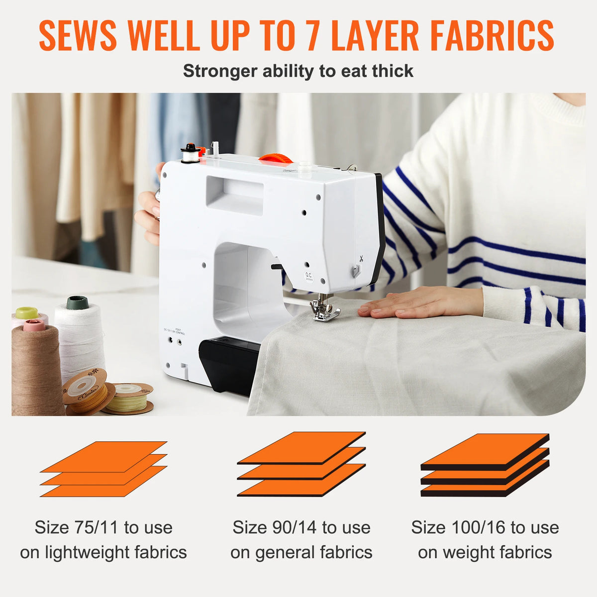 SucceBuy Sewing Machine Portable Sewing Machine for Beginners 38 Built-in Stitches & Reverse Sewing Dual Speed Sewing Machine