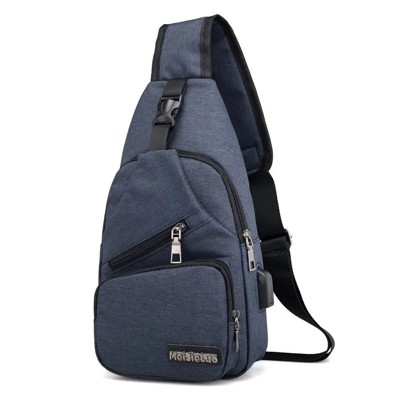 Men's Casual Crossbody Messenger Shoulder Bag With Phone Pocket