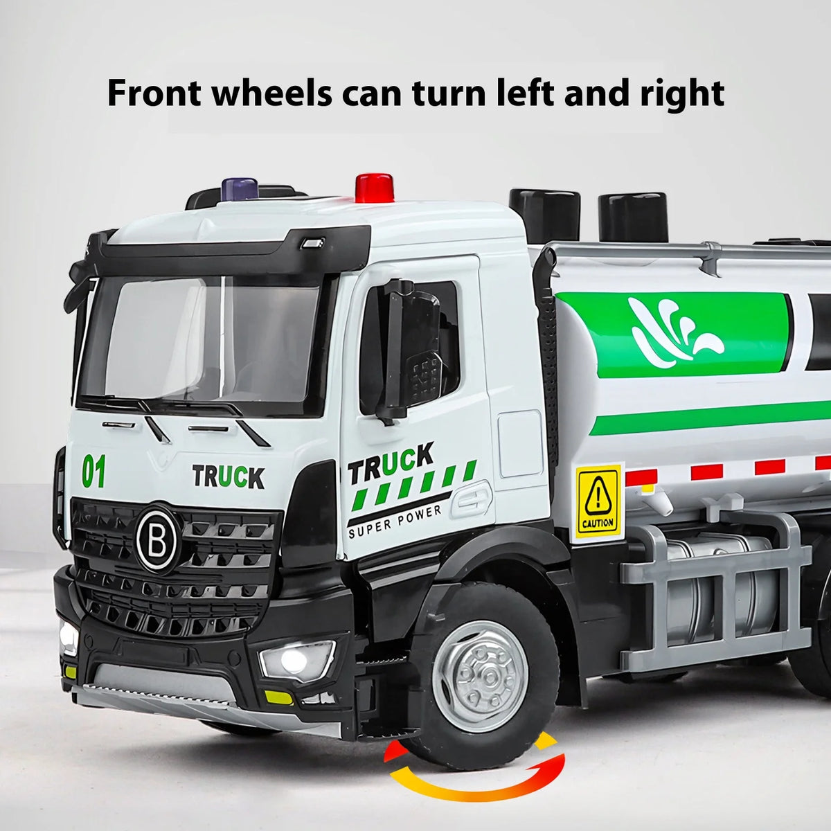 Diecast City Sprinkler Truck Toy With Sound And Lights