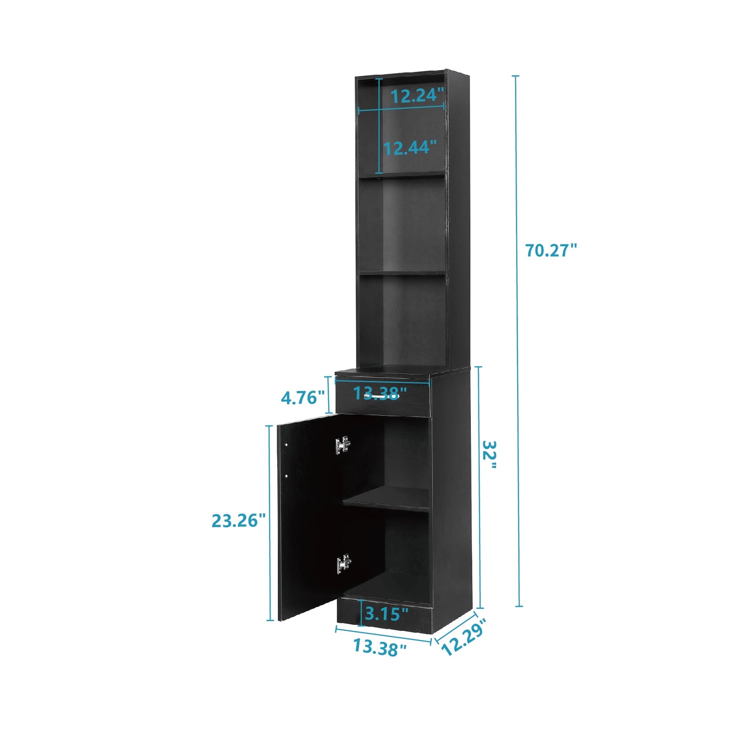 MDF Triamine One Door One Drawer Three Compartments Wall Cabinet