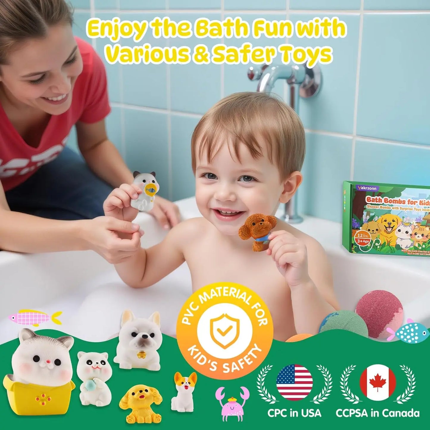 Bath Bombs for Kids with Surprise Toys Inside, 12 Pcs Natural Safe Bathbombs for Sensitive Skin, Fun Fizzies Gift for Boys Girls