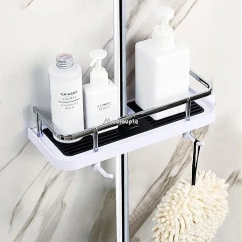 Bathroom Shower Storage Rack Organizer Wall Mounted No Drilling ABS