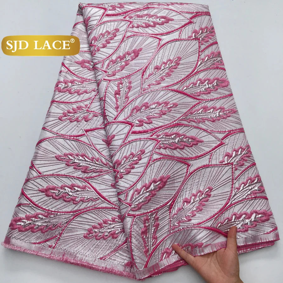 Nigerian Brocade Lace Damask Fabrics African Jacquard For Women Dresses