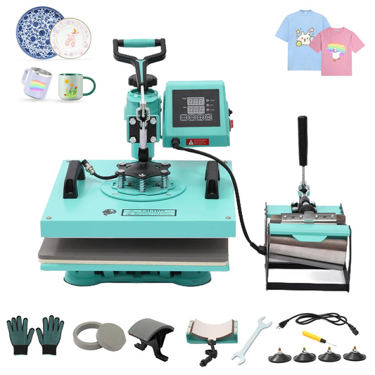 HiMISS 8-in-1 Swing Away Digital Sublimation Heat Press Machine